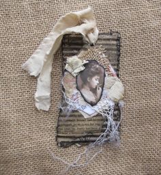 a piece of fabric with an image of a woman on it