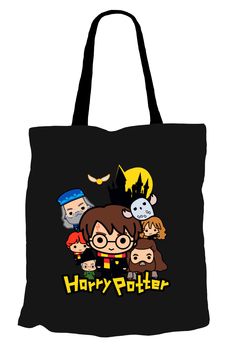 a harry potter tote bag with the characters on it