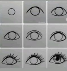 the steps to draw an eye