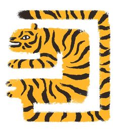 the letter e is made up of tiger stripes