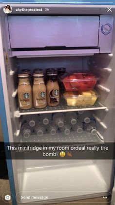 an open refrigerator filled with lots of food