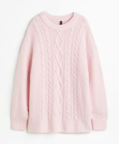 Pull Oversize, Cable Knit Jumper, Oversized Pullover, Pink Outfits, New Wardrobe, Knit Jumper, Pink Sweater, Fashion Company, Cashmere Sweaters