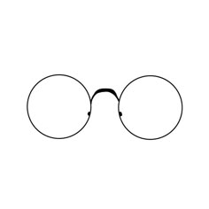 a black and white photo of a pair of glasses with round frames on the lens