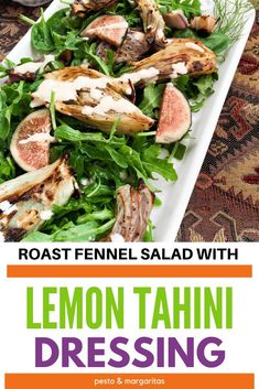 lemon tahitii dressing with grilled figs and fresh herbs on the side