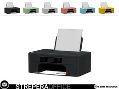 an image of a printer that is in different colors and sizes on the same page