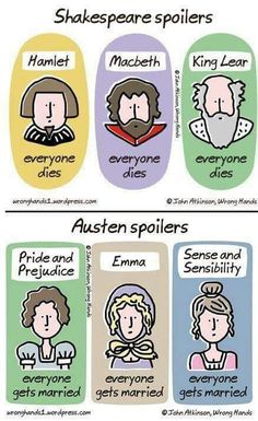 shakespeare and other characters are depicted in this comic strip, which shows the differences between them