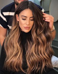 Caramel Balayage Dark Roots, Carmel Ombre Brunettes, Luxy Hair, Brunette Balayage Hair, Hair Done, Highlights Brown Hair, Brown Blonde Hair