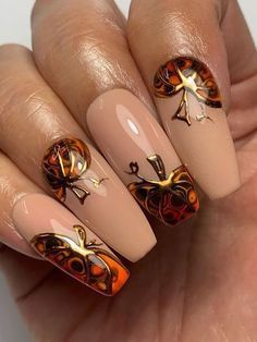 Finger Pointing, Thanksgiving Nail Designs, Thanksgiving Nail Art, Halloween Acrylic Nails, Pumpkin Nails, Fall Nail Art Designs, Her Nails, Fall Acrylic Nails