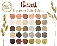 an image of harvest color palettes