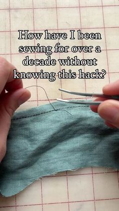 someone is cutting fabric with scissors on a piece of paper that says, how have i been sewing for over a decade without knowing