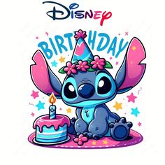 a birthday card with an image of stitch - stitch stitch stitch stitch stitch stitch stitch stitch stitch