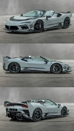 four different views of the same sports car