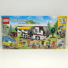 a lego box with a camper set in it