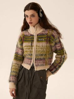 Picture References, Nyc Outfits, Mohair Knit, Zippered Cardigan, Cardigan Sweater Coat, Zippered Sweater, Sweater Coat, Winter Trends, Green Coat