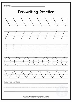 handwriting practice worksheet for preschool and pre - writing with the letter w on it