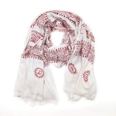 Scarves Sensational Prayer Scarf/Shawl from Kathmandu Prayer Scarf, Coral Fabric, Prayer Shawl, Beautiful Prayers, Kathmandu Nepal, Muslin Cotton, Hand Print, Scarf Shawl, Alexander Mcqueen Scarf