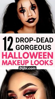 Holloween Makeup Glam Easy, Holloween Makeup 2021 Simple, Easy Costume Makeup Ideas, Halloween Makeup Work, Easy Halloween Makeup Looks For Women, Easy Diy Halloween Makeup For Women, Quick And Easy Halloween Makeup, Easy Face Makeup For Halloween, Halloween Make Up Pretty