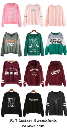 Fall Letters Sweatshirts - romwe.com Fall Letters, Letter Sweatshirt, Women's Hoodies, Hoodies And Sweatshirts, Fashion Hoodies, Sweatshirt Outfit, Cropped Sweatshirt, Cute Tops