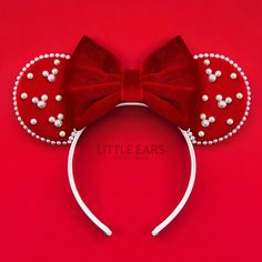 Christmas Pearls Mickey Ears- mickey ears disney headband mouse Disney Gingerbread Ears, Mickey Ears Christmas Tree, Almond Pearl Disney Ears, Mickey Ears Headband, Diy Disney Ears, Diy Mickey Ears, Disney Minnie Mouse Ears, Mouse Ears Headband, Mickey Mouse Ears