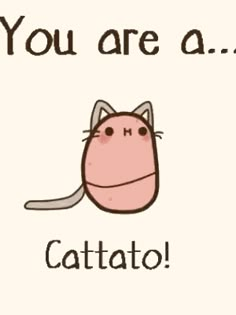 a card with an image of a cat and the words you are a catato