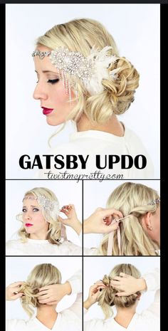 Gatsby Updo, Gatsby Hairstyles, Flapper Girl Costumes, Look Gatsby, Flapper Girls