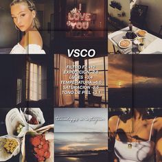 a collage of photos with the words vsco on it and pictures of women