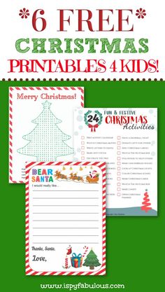 free christmas printables for kids to use in the classroom or on the table