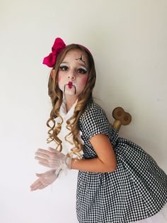 Halloween Doll Costume Creepy, Diy Doll Costume For Women, Diy Creepy Doll Costume, Creepy Dolls Costume, Scary Doll Costume For Kids, Creepy Doll Makeup For Kids, Creepy Doll Costume For Kids, Halloween Costumes For Kids Girls Cute, Creepy Halloween Costumes For Kids