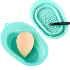 PRICES MAY VARY. UNIQUE DESIGN: Foldable design, this makeup brush cleaning bowl can be used as a scrubbing pad or as a container with cleaning fluid and water to thoroughly clean used makeup brushes and makeup sponges, etc. Silicone Material: Made by environmentally friendly and healthy silicone material, no damage to brushes，will help thoroughly clean through all the bristles and make cleaning your brushes. SUIRABLE FOR VARIOUS BRUSH: Many Different raised area are suitable for all Makeup brus Mat Makeup, Makeup Foundation Brush, Makeup Brush Cleaning Mat, Makeup Brush Cleaning, Silicone Makeup, Makeup Sponges, Washing Powder, Cosmetic Brush, Highlighter Brush