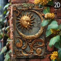 Sun And Moon Wall Art Mystic Metal Sign Celestial Home Decor-MoonChildWorld Vintage Celestial Art, Sun And Moon Decor, Metal Sun Wall Art, Celestial Home Decor, Celestial Home, Astrology Decor, Celestial Room, Iod Moulds, Celestial Decor