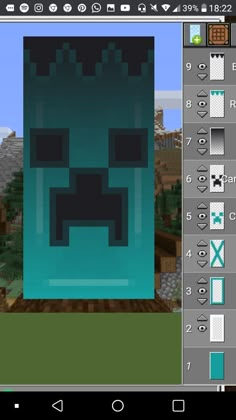 a computer screen with an image of a face in the middle and text that reads, minecraft