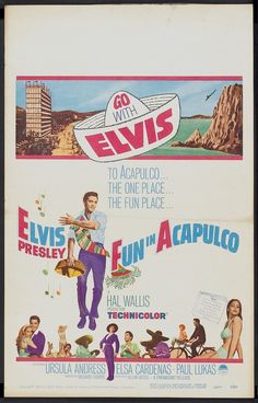 an old movie poster for elvis fun in the acapulo