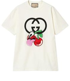 (WMNS) Gucci Cotton Jersey Printed T-Shirt 'Off White' 776596-XJGHP-9088 Trendy Gucci Crew Neck T-shirt, Summer Gucci Cotton T-shirt, Summer Cotton Gucci T-shirt, Gucci White Graphic T-shirt, Gucci White Graphic Print T-shirt, White Gucci T-shirt With Logo Print, Gucci Graphic Print T-shirt For Summer, Gucci Summer Graphic Print T-shirt, Gucci Crew Neck T-shirt For Summer