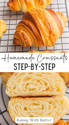 homemade croissants step - by - step recipe for baking with butter and honey