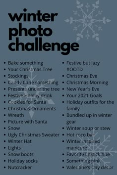 the winter photo challenge is here