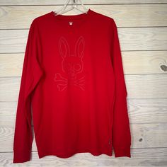 Nwt Psycho Bunny Long Sleeve Red Tshirt New With Tags Pit To Pit Approx 21 Length Approx 28-30 See Sizing Chart Above For Reference T83-12 Long Sleeve Graphic Print Sweatshirt, Winter Graphic Tee With Long Sleeves, Long Sleeve T-shirt For Spring, Red Graphic Tee Tops For Winter, Long Sleeve Graphic Tee For Spring, Red Screen Print Top For Winter, Spring Long Sleeve Graphic Tee, Spring Long Sleeve T-shirt, Casual Red Long Sleeve Top For Spring