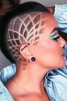 Shave Designs, Shaved Designs, Shaved Hair Women, Shaved Hairstyles, Short Hair Designs, Short Shaved Hairstyles