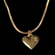 Luxury Gold Necklace, Heart Gold Necklace, Heart Shaped Pendant, Luxury Gold Heart Pendant Necklace, Gold Necklace With Pendant, Gold Chunky Necklace, Vintage Gold Heart Necklace Gift, Luxury Gold Heart Charm Necklaces, Designer Necklace