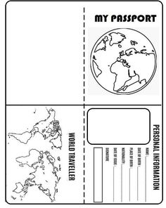 a passport with an image of the world in black and white, on top of it