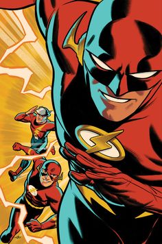 the flash and other superheros are in action