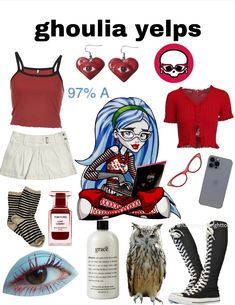 Ghoulia Monster High Costume, Ghoulia Outfit Inspiration, Ghoulia Inspired Outfits, Ghoulia Yelps Outfit Inspiration, Monster High Core Outfits, Ghoulia Yelps Costume, Ghoulia Costume, Monster High Outfit Ideas