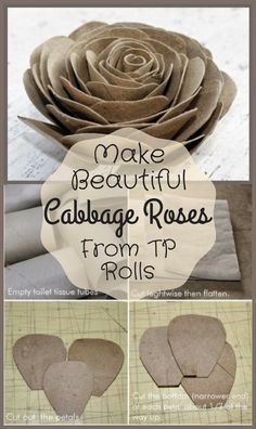 how to make beautiful cabbage roses from tp rolls - easy and fun craft project for valentine's day