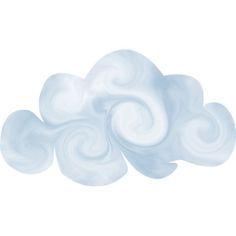 a white cloud with swirls on it is floating in the air over a white background