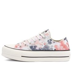 Converse Womens WMNS Chuck Taylor All Star Platform Low 'Washed Florals' Egret/Terracotta Pink/Black Canvas Shoes/Sneakers Light Pink Converse, All Star Platform, Terracotta Pink, Black Canvas Shoes, Converse Womens, Pink Converse, Black Gums, Converse Chuck Taylor All Star, Stylish Sneakers