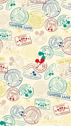 the mickey mouse stamps are all over the surface