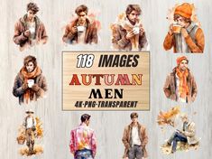 Men Stickers, Men Wall Art, Masculine Art, Fall Graphics, Man Clipart, Creative Graphics, Watercolor Images, Man Images, Men Shirts