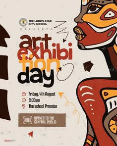 the poster for art exhibit day is shown