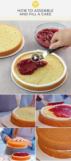 how to assemble and fill a cake with cranberry sauce - step by step instructions