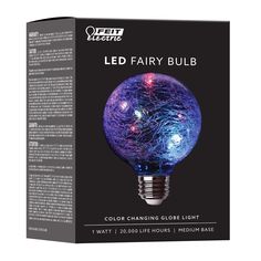 a light bulb with the words led fairy bulb on it