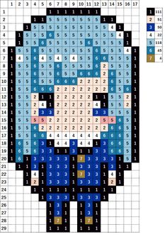 a cross stitch pattern with an image of a woman's face in blue and white